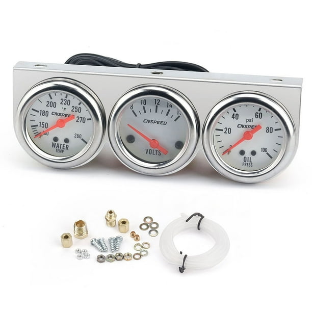 2'' Inch 52mm Volt Water Oil Pressure Triple 3 Gauge Set Gauges Kit Universal US 2'' Inch 52mm Volt Water Oil Pressure Triple 3 Gauge Set Gauges Kit Universal US